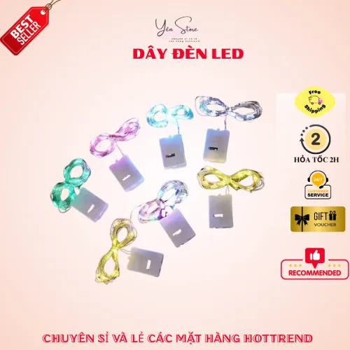 Dây Đèn LED 7 Màu 1M Trang Trí Phòng Ngủ, Decor Bàn Học, Làm Lồng Đèn, Hoa Kẽm Nhung - YÊN STORE